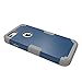 LONTECT for iPhone 8 Case, iPhone 7 Case Hybrid Heavy Duty Shockproof Full-Body Protective Case with Dual Layer [Hard PC+ Soft Silicone] Impact Protection for Apple iPhone 8/iPhone 7, Navy Blue/Grey