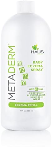 MetaDerm Baby Eczema Natural Soothing Spray 32 oz. Refill Clinically Proven Eczema Relief from Itchy Inflamed Skin