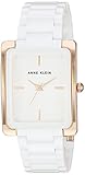 Anne Klein Women's AK/2952WTRG Rose Gold-Tone and White Ceramic Bracelet Watch
