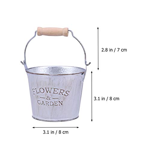 BESTOMZ Mini Metal Buckets Candy Box Flower Bucket Wedding Christmas Decoration (3.15 inch) - Thumbnail 2