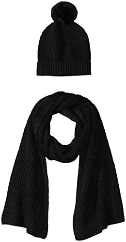Amazon Essentials Women’s Pom Knit Hat and Scarf Set Amazon Essentials Women’s Pom Knit Hat and Scarf Set