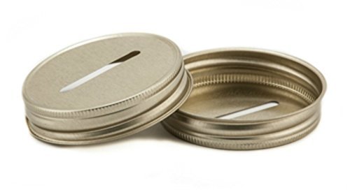 Beautiful Gold Colored Coin Slot Lids for Mason Jars & Piggy Banks
