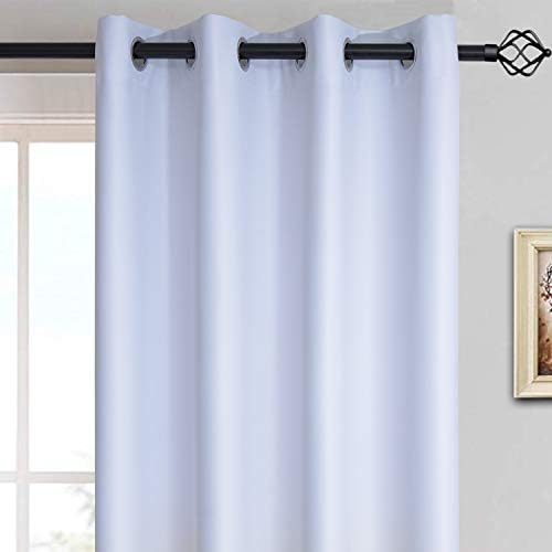 Cortina Opaca Yakamok - 100% Bloqueo De Luz, 100 Pulgadas Ancho X 84 Largo, Forro Negro, 16 Ojales