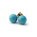 14k Yellow Gold, White Gold or Sterling Silver Simulated Blue Turquoise Ball Stud Earrings