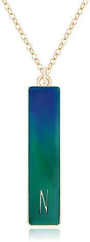 CHUANTYUN Fshion 26 Letters Pendant Temperature Sensitivity Monogram Pendant Necklace,Feel Your Temperature(N)