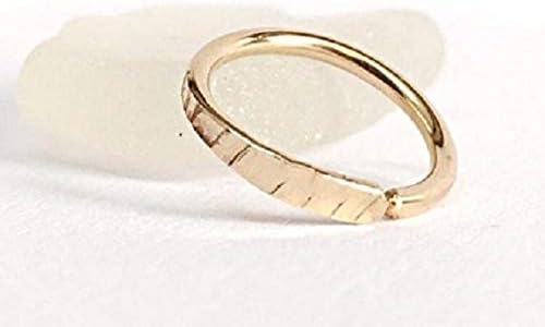 Luxury Cartilage Earring 14K Helix Hoop - 14K Yellow or Rose Solid Gold Piercing