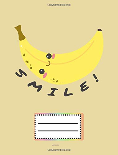 smile notebook kawaii banana tropical fruit design composition wide ruled 7 5 x 9 25 inches 110 pages back to school writing pad for kids boy and office supply journal and writing books smile notebook kawaii banana tropical