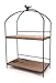 KeKaBox 2 Tier Farmhouse Style Country Rustic Wood and Metal Desktop Shelves (Rectangle Large)