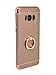 Galaxy S8 case,All-Round Protection with Free Rotating Metal Ring Holder (Rose Gold)