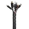 Alex Tech 10ft – 1 inch Cable Sleeve Easy Wrap Cable Management Sleeve Wire Wrap Cord Organizer for Computer TV Home…