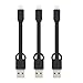 Lightning to USB Cable, Short Iphone Lightning Charger Cable Cord PowerLine Keychain- 4 Inches for IPhone 8 7 Plus, IPhone 6s / 6 s Plus, IPhones SE, IPad , IPod Touch, IPod (3 Packs) (Black)