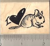 I Love Degus Rubber Stamp - Wood Mounted