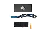 Rhingo Training Butterfly Knife Balisong Dull Unsharpened Blade (Sapphire Blue)