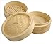 JapanBargain 2221, Bamboo Steamer Basket 6 inch Chinese Food Rice Vegetable Dim Sum Buns Chicken Meat Seafood Dumpling Steamer, 6-inch
