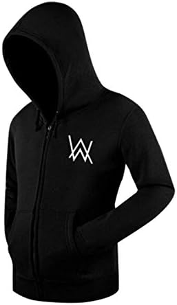 Genzn Unisex Faded Sweatshirt Front Pocket Long Sleeves Hooded Jacket Black XXL