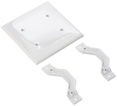 Leviton 2-Gang Blank Wallplate, Standard Size, Thermoplastic Nylon, 80734-W, Wh…