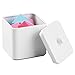 mDesign Bathroom Vanity Canister Jar for Cotton Balls, Swabs, Cosmetic Pads - White