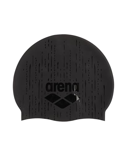 Arena Uni-Silikon-Badekappe fuer Damen und Herren, Fitness, Schwimmer, intensives Training, langlebig, weich, elastisch, Schwarz/Blau