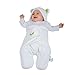 EBBlankie Bamboo Lyocell Baby Swaddle Wrap– Luxury, Unisex, Hooded Baby Sleeping Bag, Sleep Sack, Swaddling and Receiving Blanket for a Boy/Girl, Newborn/Infant plus Bonus Washcloth, Green Ears/Medium