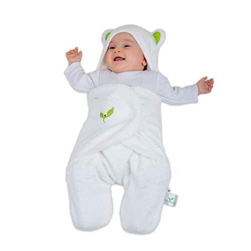EBBlankie Bamboo Lyocell Swaddle Blanket – Premium Quality, Eco-Friendly, Thermo-regulating, Antibacterial, Hypoallergenic, Ultra Soft, and Unisex Baby Swaddle Wrap/Sleep Sack, Green Ears/Medium