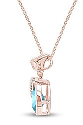 AFFY White CZ & Simulated Aquamarine Bezel Setting