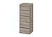 Tvilum Connect 5 Drawer Narrow Chest in Truffle