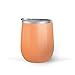 Maars Bev Stainless Steel Stemless Wine Glass Tumbler with Lid, Vacuum Insulated 12 oz Cup | Spill Proof, Travel Friendly, Fun Cocktail Drinkware - Peach