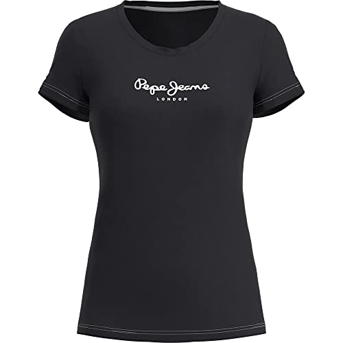New Virginia T-shirt pour Femme Slim Fit Manches Courtes Noir