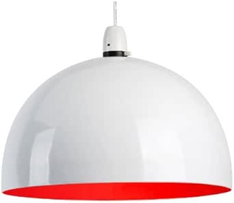 LED moderna brillante rojo y blanco Metal de cúpula de lámpara colgante