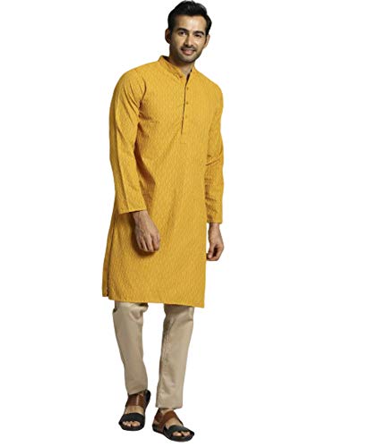 ShatranjBy FBB Full Sleeves Printed Kurta Mustard