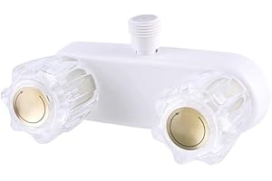 RV Shower Faucet Replacement, 4" Camper Shower Valve with Dual Knobs – Adjustable Mixing Valve & Diverter Control for RV Moto