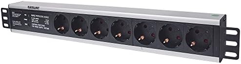 Intellinet 714006 19" 1.5U Rackmount 7-Output Power Distribution Unit (PDU), With Surge Protection, 3 m (10 ft.) Power Cord - German Type