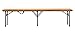 COSCO 6 ft. Indoor Outdoor Center Fold Tailgate Bench with Carrying Handle, Orange Bench Top, Black Frame, 2-pack