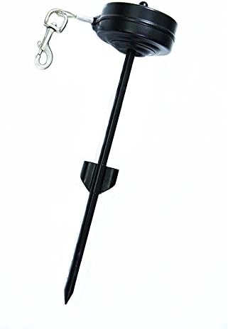 VIILER - Rotates 360 Degrees Revolving Stakes with 15ft Retractable Tie-outs Cable Free Your Dogs without Supervision (M-15ft, Black)