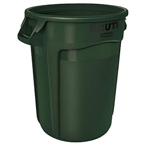 Rubbermaid Commercial Products Brute Round Container 121L – Dark Green