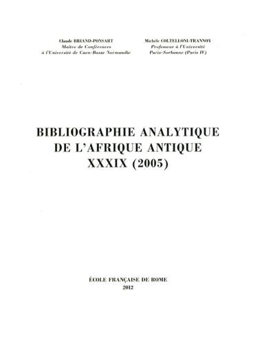 Bibliographie analytique de l'Afrique antique