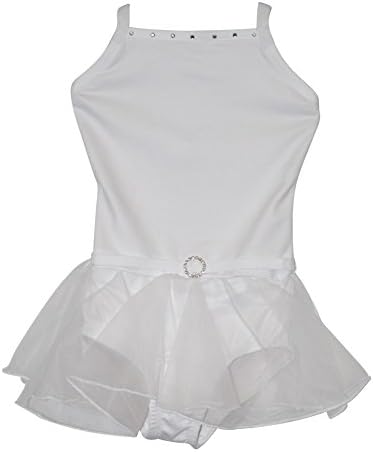 Big Girls White Rhinestone Accents Drop Waist Dancewear Dress 8