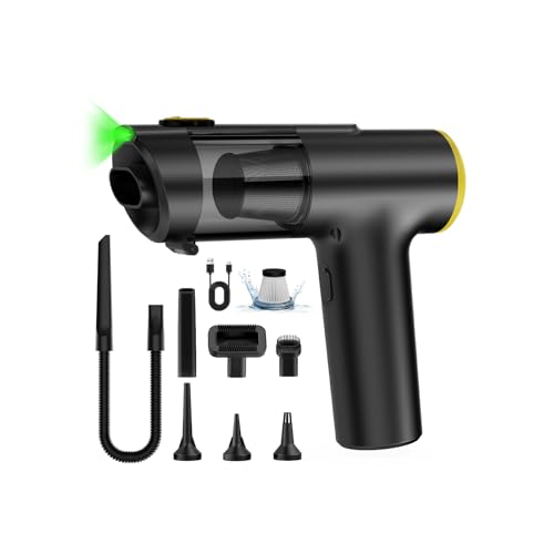 Zynet Cordless Handheld Vacuum Cleaner 28000Pa, Portable Mini Vacuum Cleaner for Car, Up to 60 Mins, 3 in 1 Vacuum/Blow/Inflate, LED Display and Green Light, Brushless Motor, Home, Office and Pet Hair