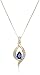 Amazon Collection 10k Yellow Gold Created Gemstone and Diamond Accent Pendant Necklace, 18