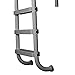 SAFTRON 3 Rung Step Ladder Metal Swimming Pool Handrail with Polymer Coat Finish for Fresh and Saltwater Inground Pool, Graphite Gray