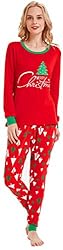 shelry Matching Family Pajamas Xmas Red Tree Pjs