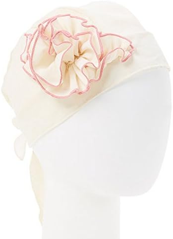 Girls Ivory Pink Rosette Embellished Cotton Bandana Headband