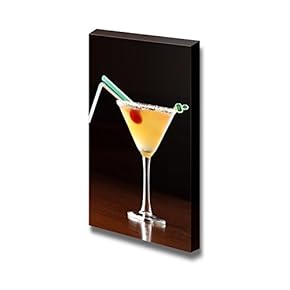 Canvas Prints Wall Art - Yellow Alcoholic Cocktail with 2 Straws Beverage/Wine Photograph | Modern Wall Decor/Home Decoration Stretched Gallery Canvas Wrap Giclee Print & Ready to Hang - 18" x 12"