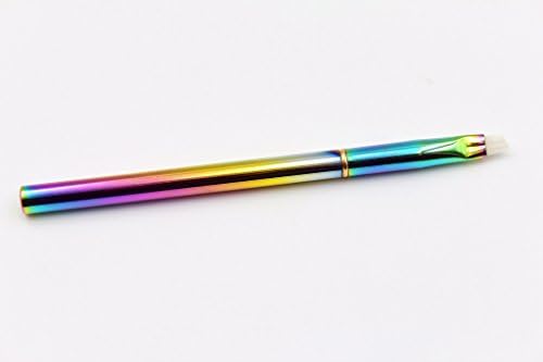 ELEGANT BEAUTY Eye Brow Makeup Brush With Micro Crystal Fibers,Rainbow Color Plated Handle and Ferrule