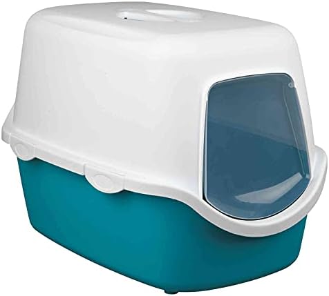 Trixie Vico Cat Litter Tray with Dome (Turquoise/White)