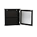 Teamson Home Chesterfield Removable Wall Wooden Medicine Cabinet with 1 Fixed Shelf 2 Storage Spaces and 1 Waffle Texture Glass Door, Espresso