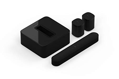 Sonos 5.1 Surround Set – Home Theater Surround Sound System with Beam, Sub and Two Sonos One SL Speakers – Black