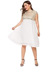 ESPRLIA vestido de fiesta de fiesta de regreso a casa con lentejuelas de manga corta para mujer