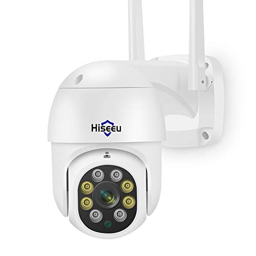 Hiseeu 2k 360° Pan/Tilt/Zoom Wireless Security Camera Outdoor, Floodlights,3 Megapixels,2.4G WiFi Camera,Light Alarm…