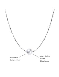 Gargantilla de plata fina con perlas de agua dulce cultivadas de 7-8 mm para mujer, boda, damas de honor, aniversario, regalos de 14 a 18 pulgadas., plata de ley, PYX14865